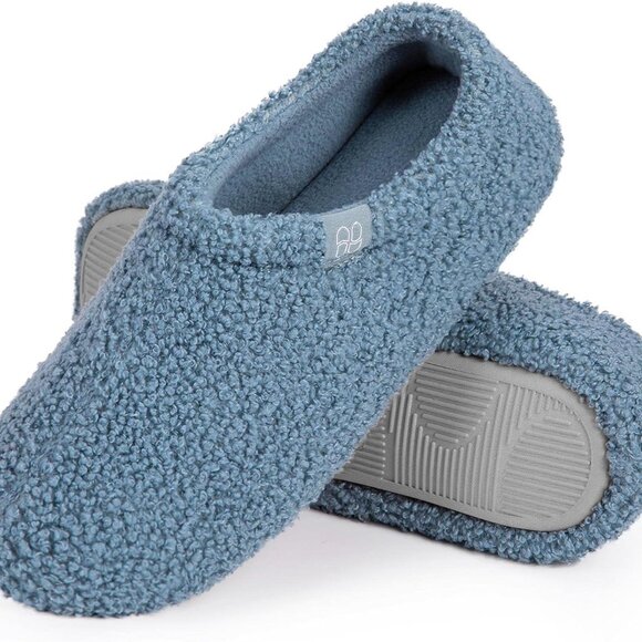 Shoes - Women's Fuzzy Curly Fur Memory Foam Loafer Slippers with Polar Fleece Lining
